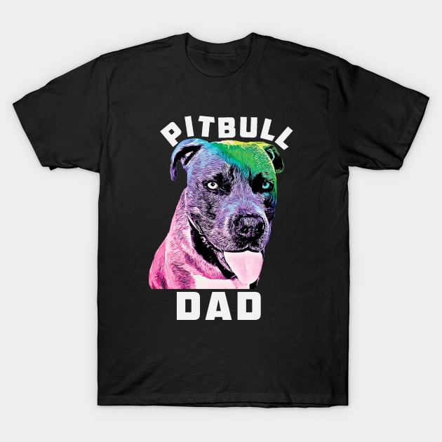 Mens Blue Nose Pitbull Dad Pop Art Style Cool Pit T-Shirt by Rosemarie Guieb Designs